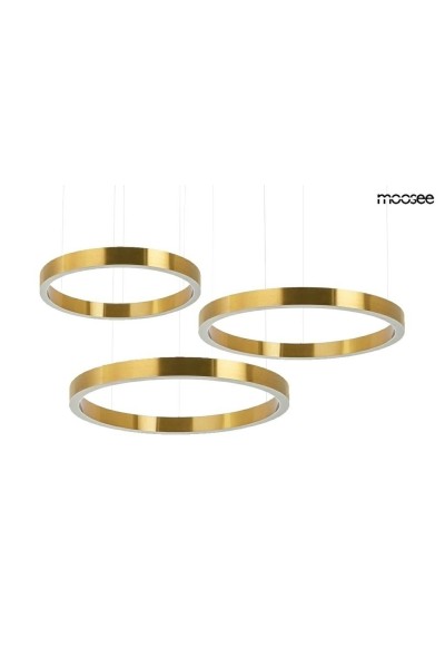 MOOSEE lampa wisząca RING 40 + 60 + 60    złota na jednej podsufitce