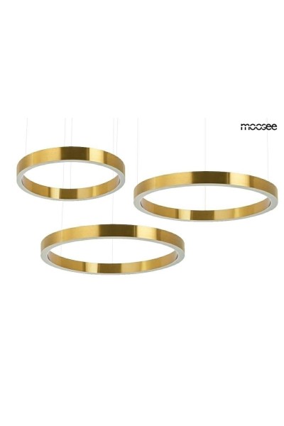 MOOSEE lampa wisząca RING 60 + 80 + 80    złota na jednej podsufitce