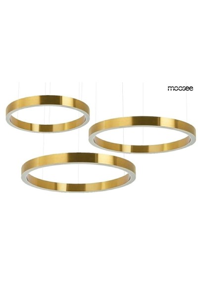 MOOSEE lampa wisząca RING 80 + 80 + 100   złota na jednej podsufitce