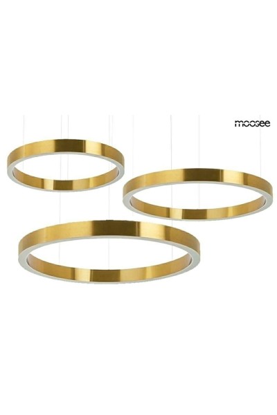 MOOSEE lampa wisząca RING 60 + 80 + 100   złota na jednej podsufitce