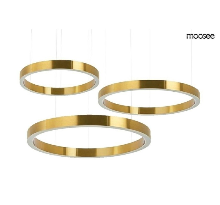 MOOSEE lampa wisząca RING 40 + 60 + 80    złota na jednej podsufitce