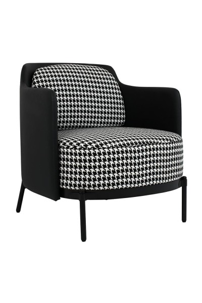 Fotel VENICE BLACK czarny PU / pepitka