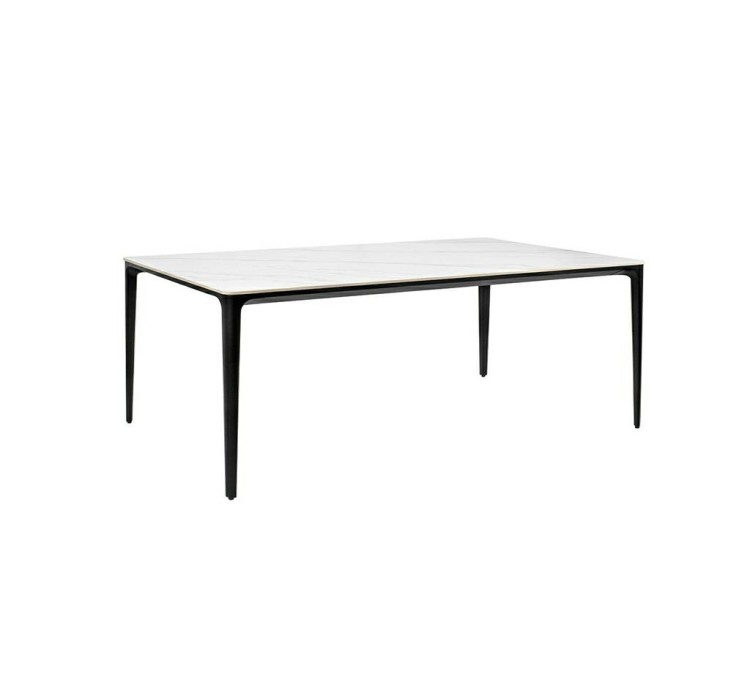 Stół SLIM 180x90 biały, czarny -          ceramiczny marmur, aluminium