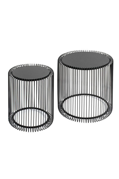 KARE zestaw stolików kawowych WIRE 44 cm czarny