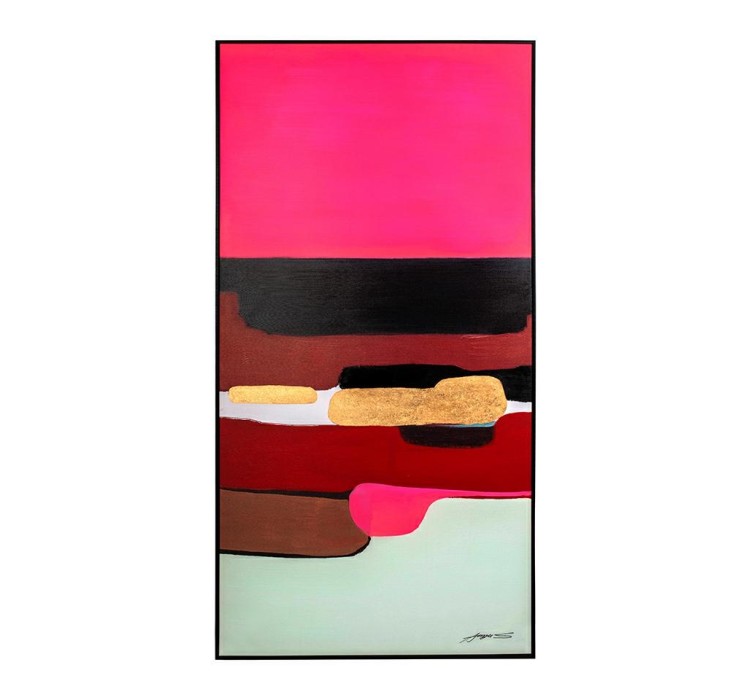 KARE obraz ABSTRACT SHAPES PINK  73x143 cm