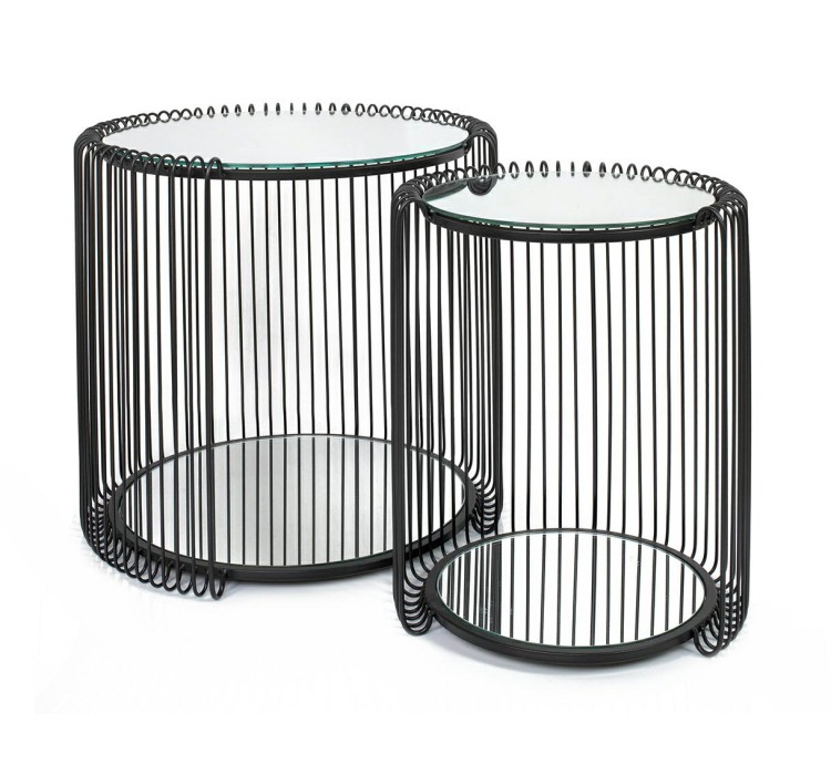 KARE zestaw stolików WIRE DOUBLE II czarny