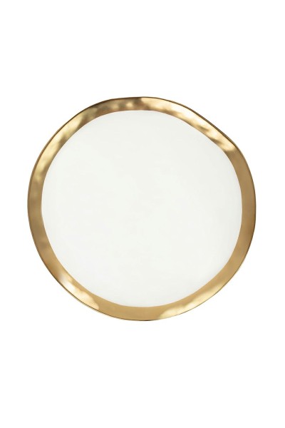 KARE talerz BELL 31 cm biało-złoty