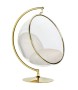 Fotel BUBBLE STAND GOLD VELVET poduszka beżowa