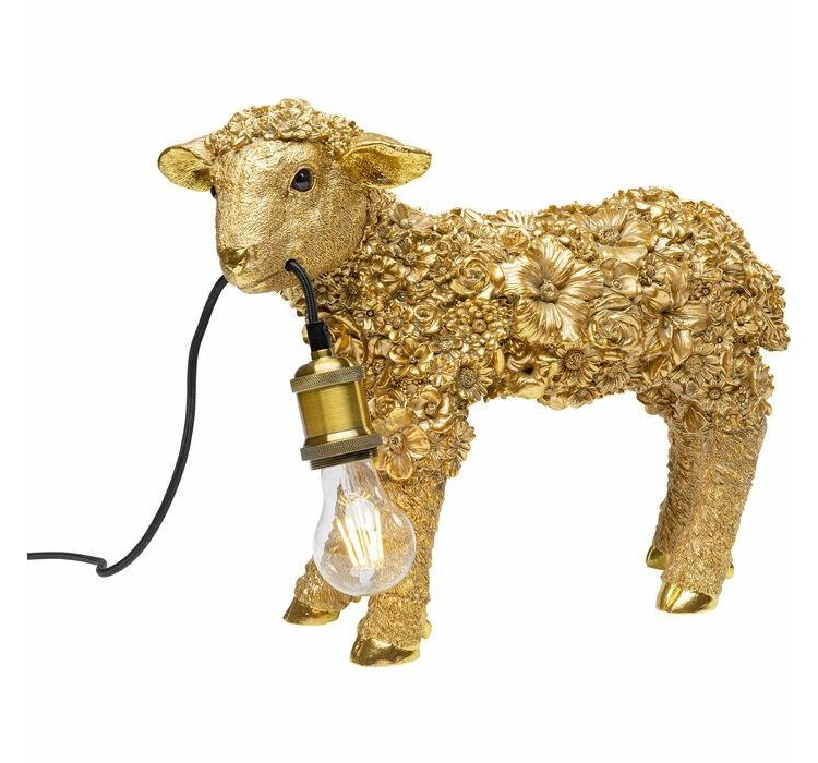 KARE lampa stołowa FLOWER SHEEP 36 cm złota
