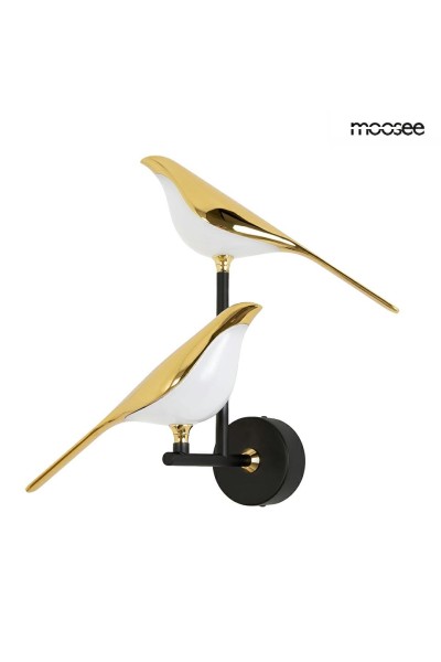 MOOSEE lampa ścienna BIRD TWIN złota