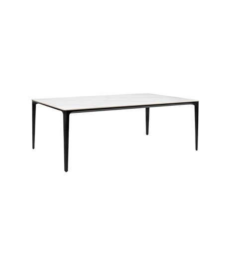 Stół SLIM 200x100 biały, czarny -         ceramiczny marmur, aluminium