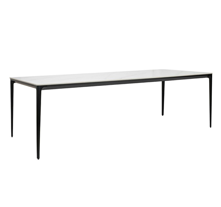 Stół SLIM 240x100 biały, czarny -         ceramiczny marmur, aluminium