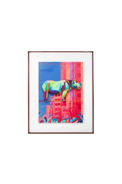 Obraz RHINO IN THE CITY 88x110 cm