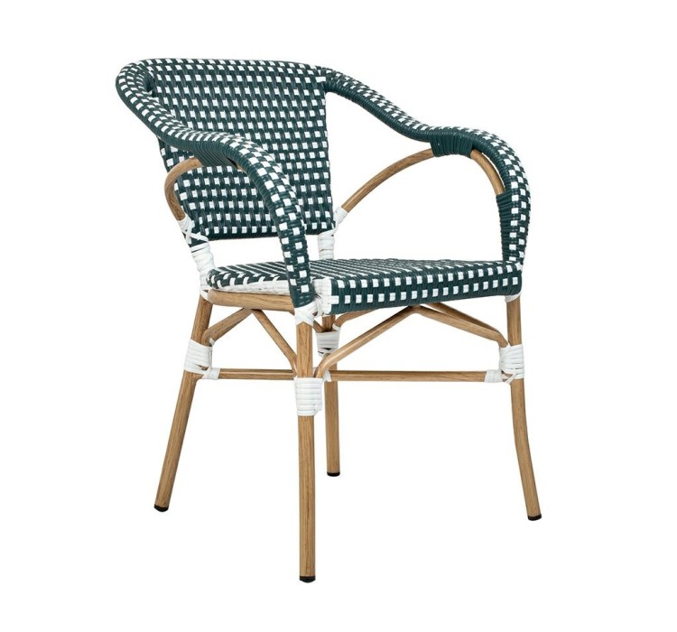 Krzesło ogrodowe CAFE MIRAMAR turkus /    morski rattan