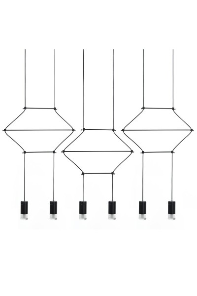 MOOSEE lampa wisząca FLUSSO LINE 6        czarna