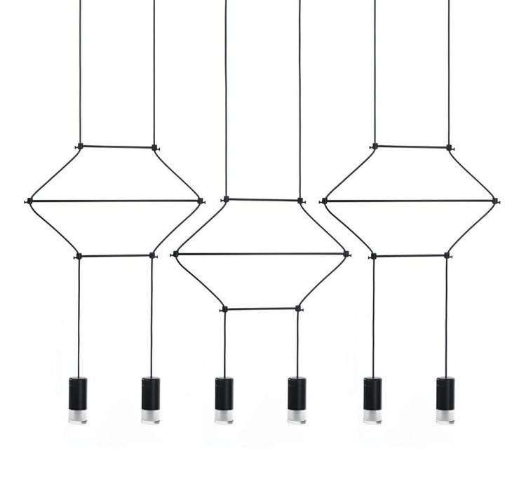 MOOSEE lampa wisząca FLUSSO LINE 6        czarna