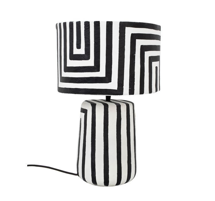 KARE lampa stołowa STRISCE 44 cm          biało-czarna