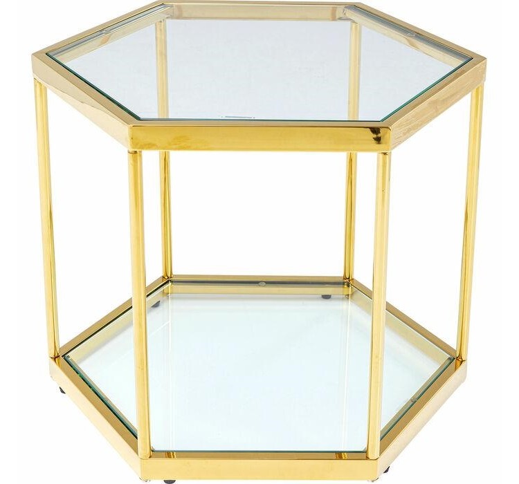 KARE stolik kawowy COMB GOLD 45 złoty