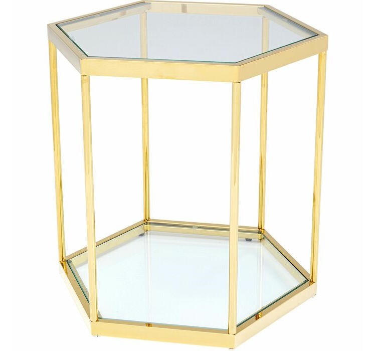 KARE stolik COMB GOLD 55 złoty