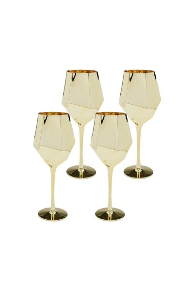 KARE komplet 4 kieliszków do wina         DIAMOND 660 ml złoty