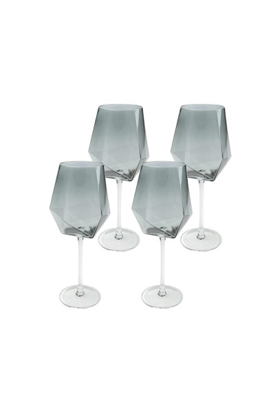 KARE komplet 4 kieliszków do wina         DIAMOND SMOKE 660 ml