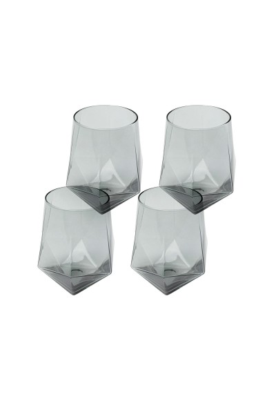 KARE komplet 4 szklanek DIAMOND SMOKE     510 ml