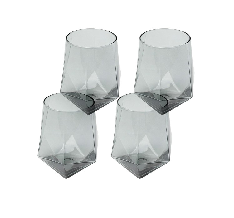 KARE komplet 4 szklanek DIAMOND SMOKE     510 ml