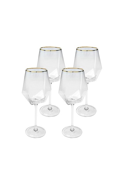 KARE komplet 4 kieliszków do wina         DIAMOND RIM 525 ml