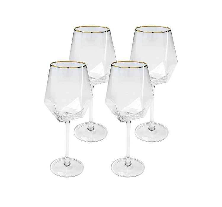 KARE komplet 4 kieliszków do wina         DIAMOND RIM 525 ml