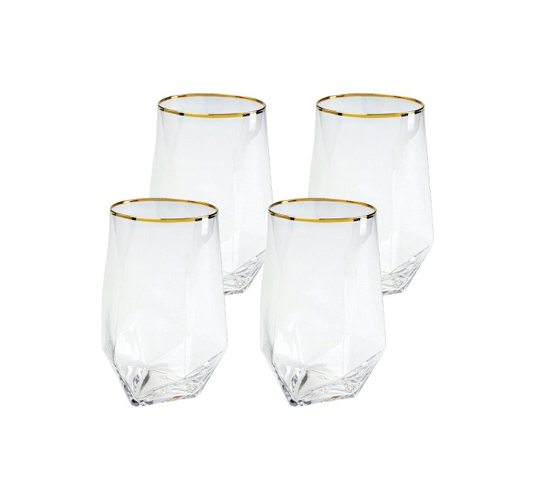 KARE komplet 4 szklanek DIAMOND RIM 510   ml