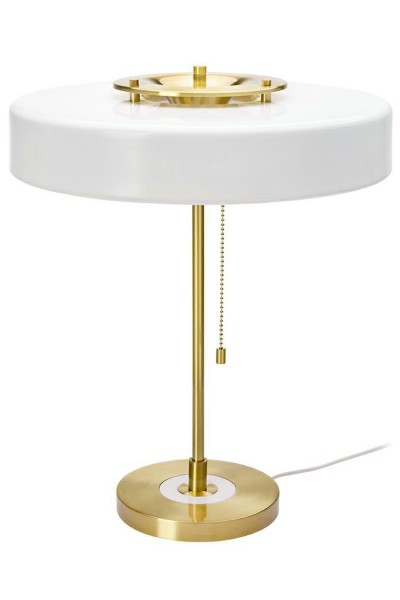 Lampa biurkowa ARTE biało-złota - aluminium, szkło