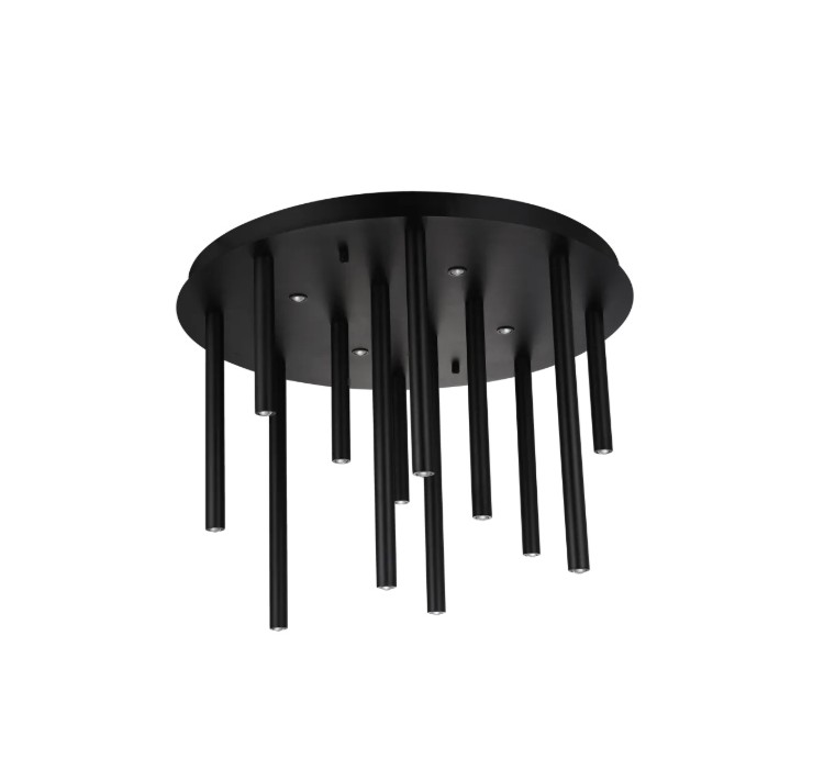 AZZARDO lampa sufitowa / plafon ILIOS 12  TOP 3-STEP DIMM czarna