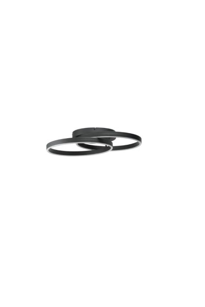 AZZARDO lampa sufitowa / plafon HALO TOP  65 + 45 czarna