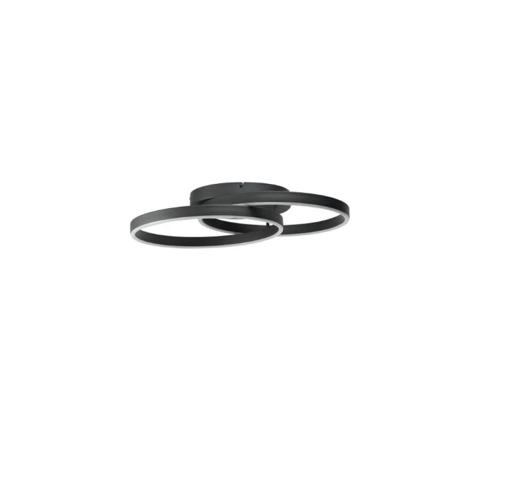 AZZARDO lampa sufitowa / plafon HALO TOP  65 + 45 czarna