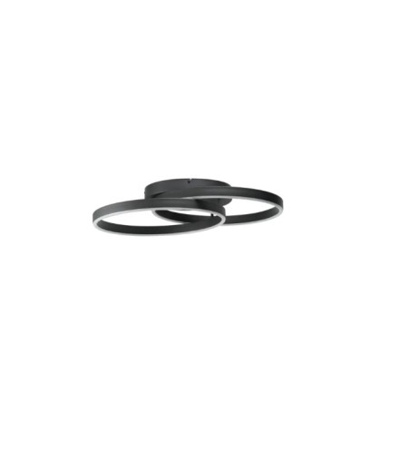 AZZARDO lampa sufitowa / plafon HALO TOP  65 + 45 czarna