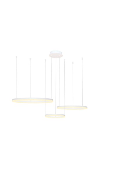 AZZARDO lampa wisząca HALO 80+60+40 CCT   DIMM z pilotem biała