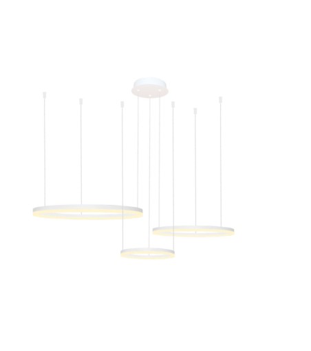 AZZARDO lampa wisząca HALO 80+60+40 CCT   DIMM z pilotem biała