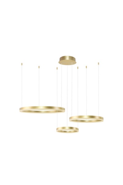 AZZARDO lampa wisząca HALO 80+60+40 CCT   DIMM z pilotem złota