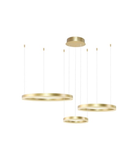 AZZARDO lampa wisząca HALO 80+60+40 CCT   DIMM z pilotem złota