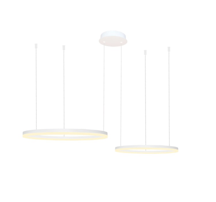 AZZARDO lampa wisząca HALO 80+60 CCT      DIMM z pilotem biała