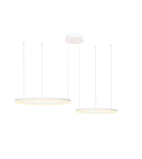 AZZARDO lampa wisząca HALO 80+60 CCT      DIMM z pilotem biała