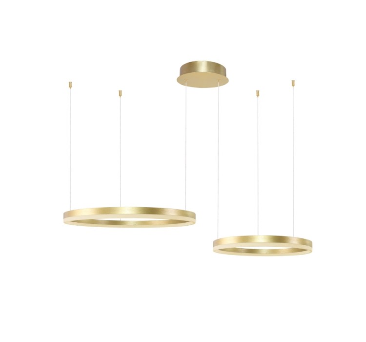 AZZARDO lampa wisząca HALO 80+60 CCT      DIMM GO z pilotem złota