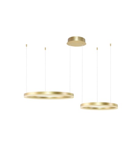 AZZARDO lampa wisząca HALO 80+60 CCT      DIMM GO z pilotem złota