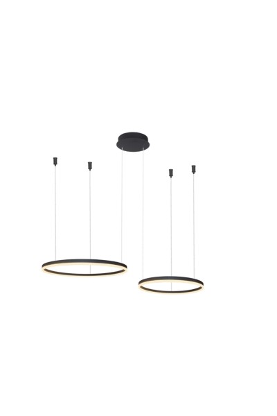 AZZARDO lampa wisząca HALO 80+60 CCT      DIMM GO z pilotem czarna