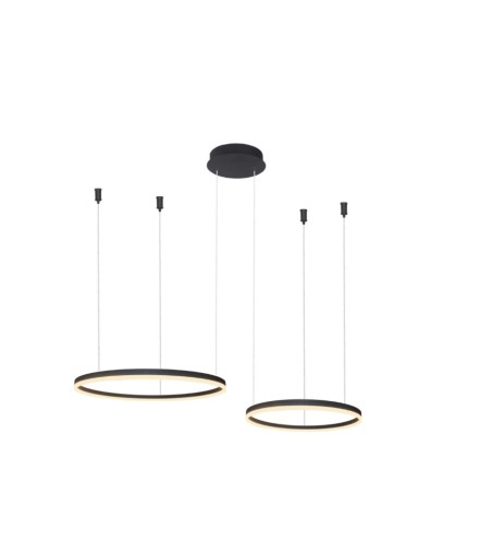AZZARDO lampa wisząca HALO 80+60 CCT      DIMM GO z pilotem czarna