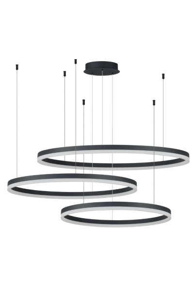AZZARDO lampa wisząca HALO 100+80+60 GO   czarna