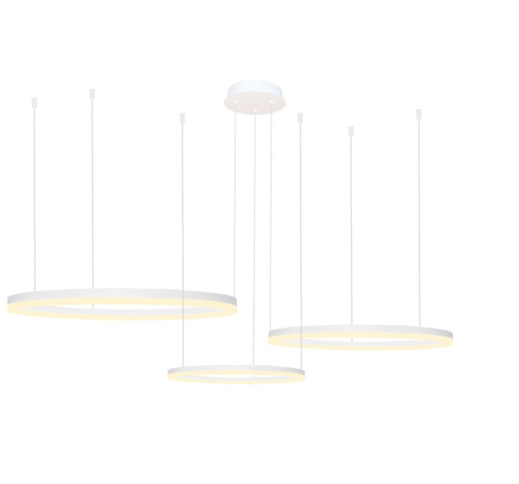 AZZARDO lampa wisząca HALO 100+80+60 CCT  DIMM z pilotem biała