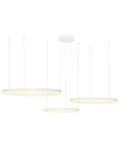 AZZARDO lampa wisząca HALO 100+80+60 CCT  DIMM z pilotem biała