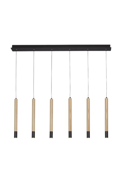 AZZARDO lampa wisząca IZOLDA 6 brązowa    / drewno