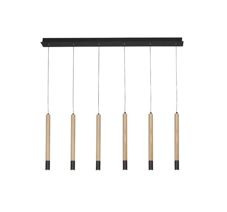 AZZARDO lampa wisząca IZOLDA 6 brązowa    / drewno